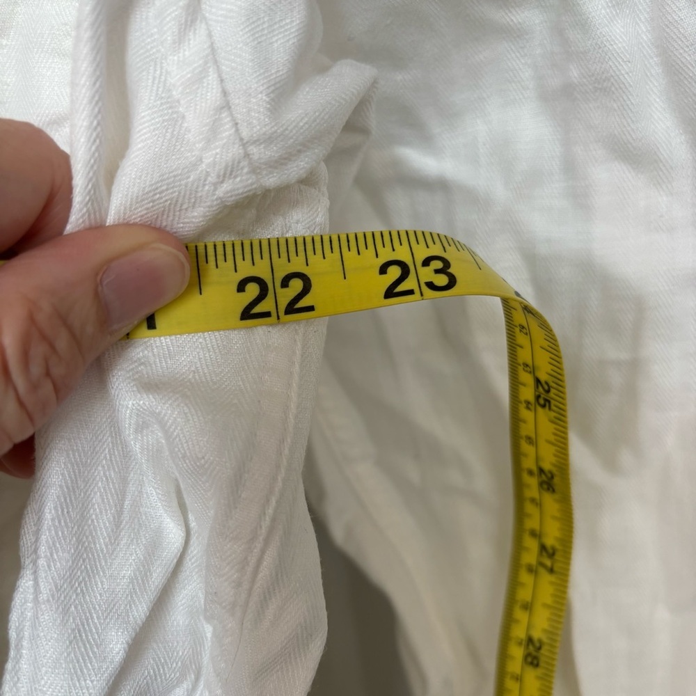 Ted Baker White Linen & Cotton Button Down Shirt Size 5/XL - Picture 7 of 11